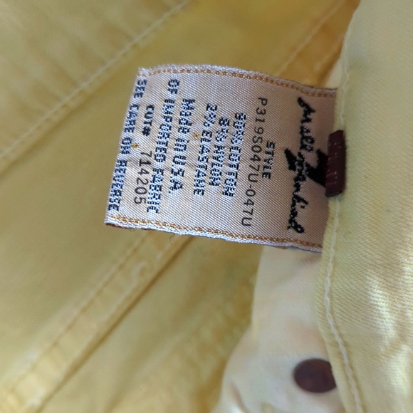 7 for all mankind yellow buttercream jeans with zipper accents - Picture 3 of 5